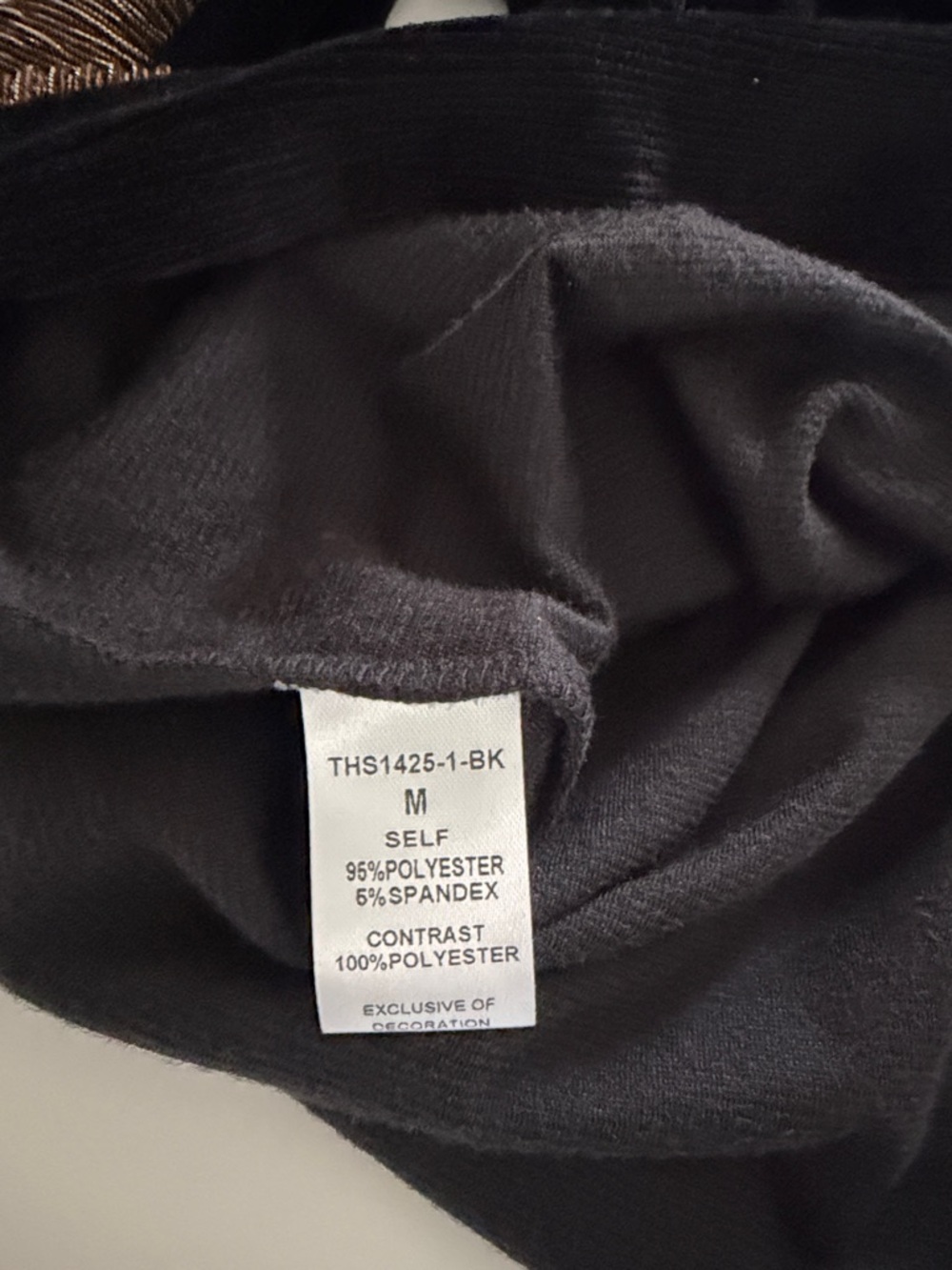 THML Black Top with Metallic Bronze Pleated Puff Sleeves - Picture 4 of 4